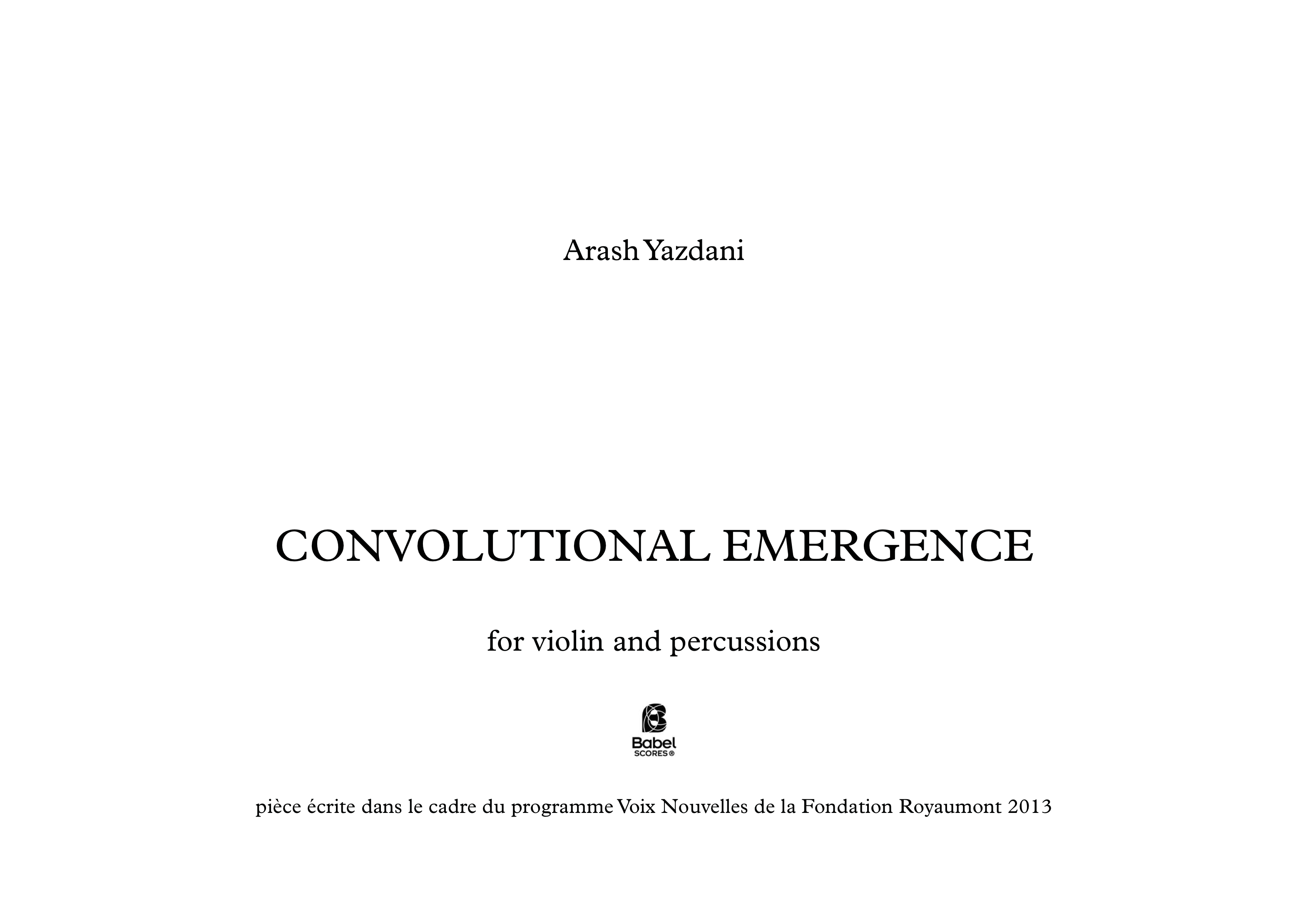 Convolutional Emergence A3 z